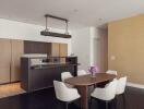 Modern kitchen with dining area