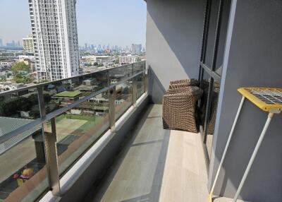 High-rise balcony with city view