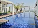 Rooftop infinity pool with city view