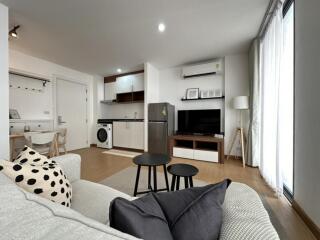 Modern living area with kitchen