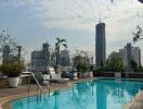 Rooftop pool with city view