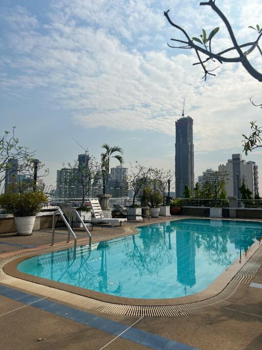 Rooftop pool with city view