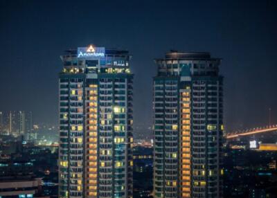 High-rise buildings at night