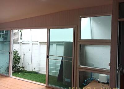 Living area with sliding glass doors