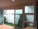 Living area with sliding glass doors