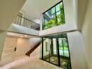 Modern indoor courtyard with stairs