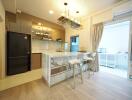 Modern kitchen with island counter