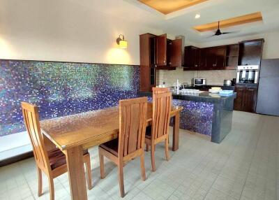 Modern kitchen with dining area