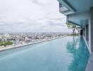 Rooftop swimming pool with city view