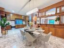 Modern kitchen with dining area