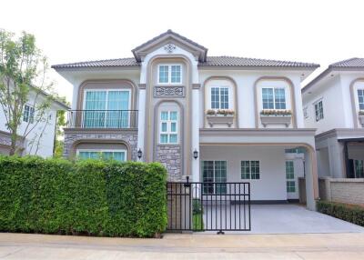 Exterior view of a modern two-story house