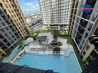 Outdoor pool and building view