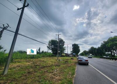 Outdoor plot of land next to a road