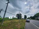 Outdoor plot of land next to a road