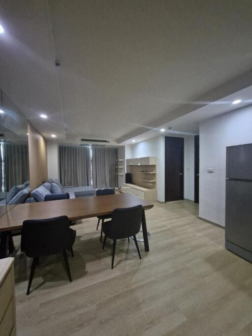 Living room with dining area and modern interior