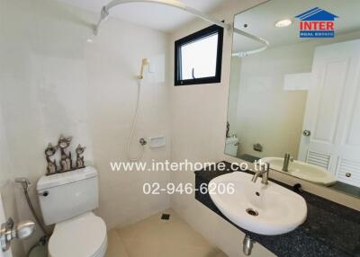 Modern bathroom with shower and toilet