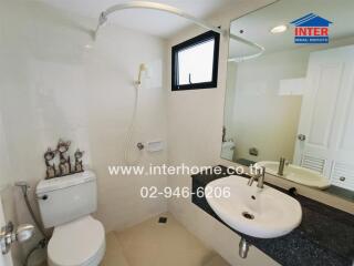 Modern bathroom with shower and toilet