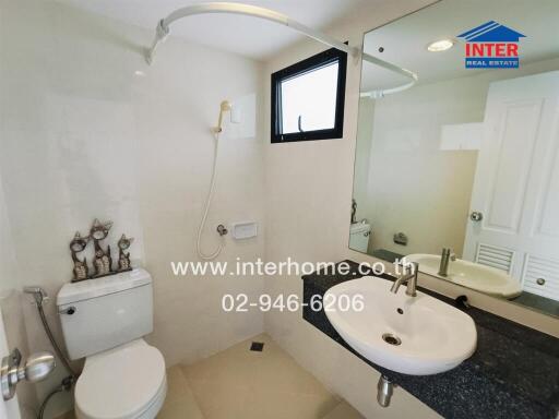 Modern bathroom with shower and toilet