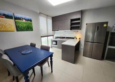 modern kitchen with dining area