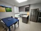 modern kitchen with dining area