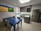 Modern kitchen with dining area