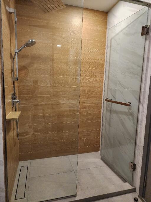 Modern bathroom with glass shower