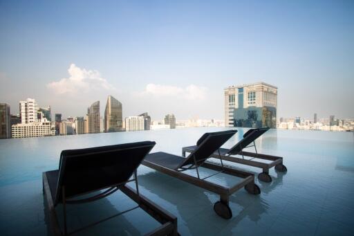 Rooftop pool with city view