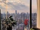 High-rise living room with city view