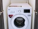 Compact laundry area with washing machine