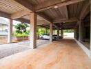 Secure parking area under building with multiple car spots