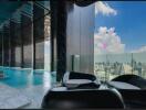 Rooftop infinity pool with city view