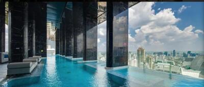 Infinity pool with city view