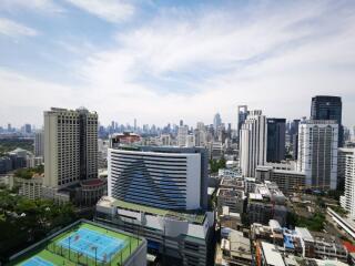 Cityscape view from a tall building