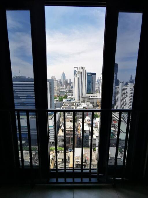 City view from height with large windows