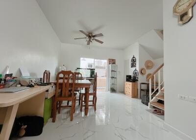 Bright living room with dining area