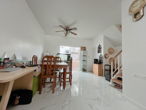 Bright living room with dining area