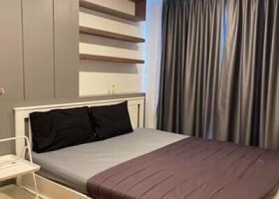 Modern bedroom with double bed