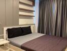 Modern bedroom with double bed