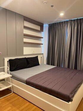 Modern bedroom with double bed