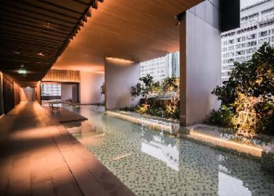 Indoor pool area with modern design