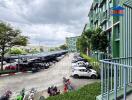 Parking area in front of residential buildings