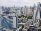 Skyline view of a city's high-rise buildings