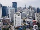 Skyline view of high-rise buildings in a city