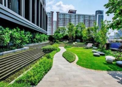 Beautiful landscaped garden area with lush greenery and pathway