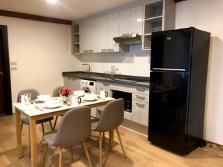 Modern kitchen with dining area