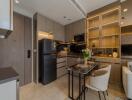 Modern kitchen with dining area