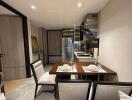 Modern kitchen with dining area