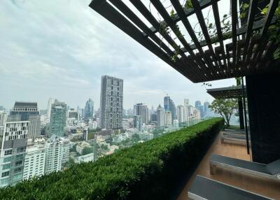 City view from balcony with modern design