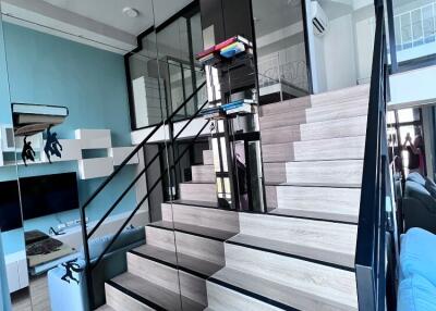 Modern living space with staircase