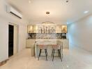 Modern kitchen with island and bar stools